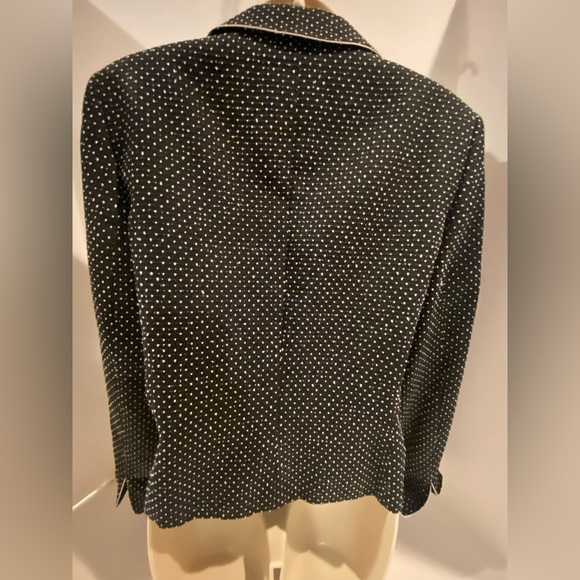 Albert Nipon Blazer, black with white polka dots, size 10 - Picture 7 of 10